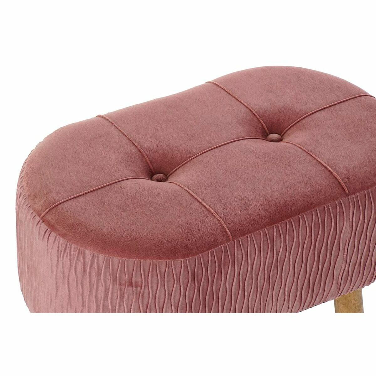 Dkd Home Decor Kruk Dkd Home Decor Natuurlijk Roze Hout Fluweel (60 X 35 X 36 Cm)