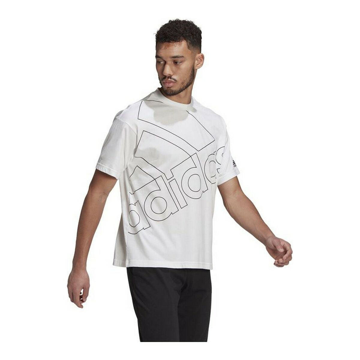 Adidas Heren-T-Shirt Met Korte Mouwen Adidas Giant Logo Wit