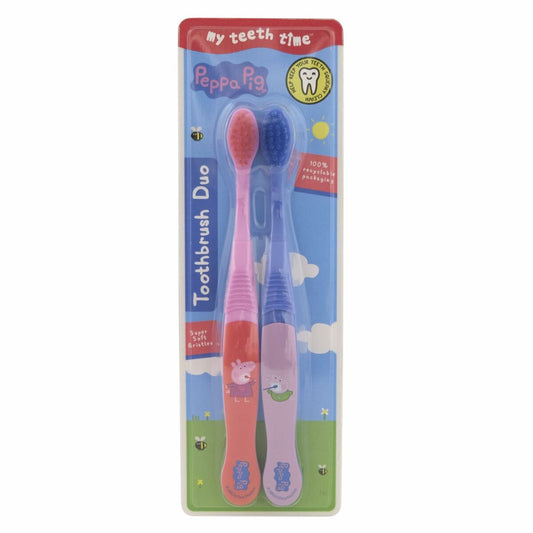 Peppa Pig Tandenborstel Voor Kinderen Peppa Pig Roze Blauw (2 Stuks)