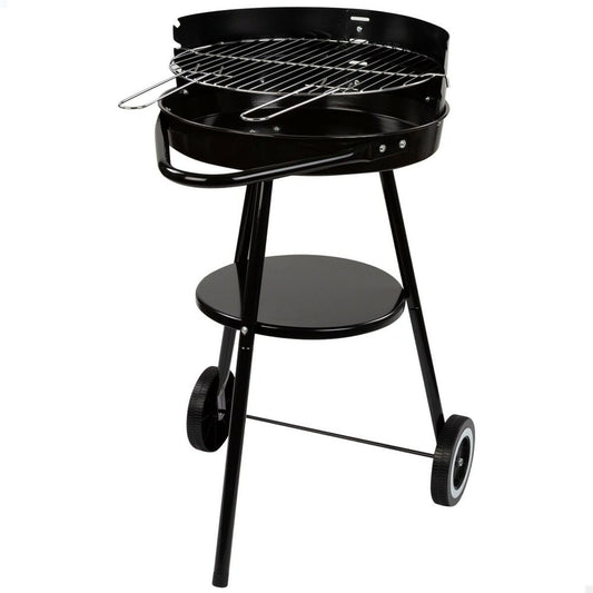 Aktive Kolenbarbecue Met Wielen Aktive Aluminium Geëmailleerd Metaal Textil 42 X 76,5 X 42 Cm Zwart