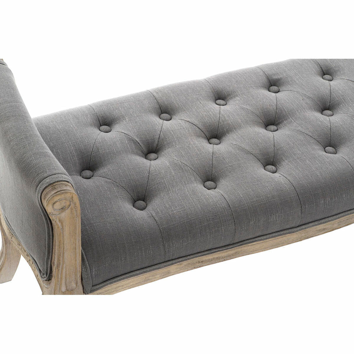 Dkd Home Decor Kruk Dkd Home Decor   Natuurlijk Donker Grijs Rubberwood Canvas 109 X 44,5 X 60 Cm