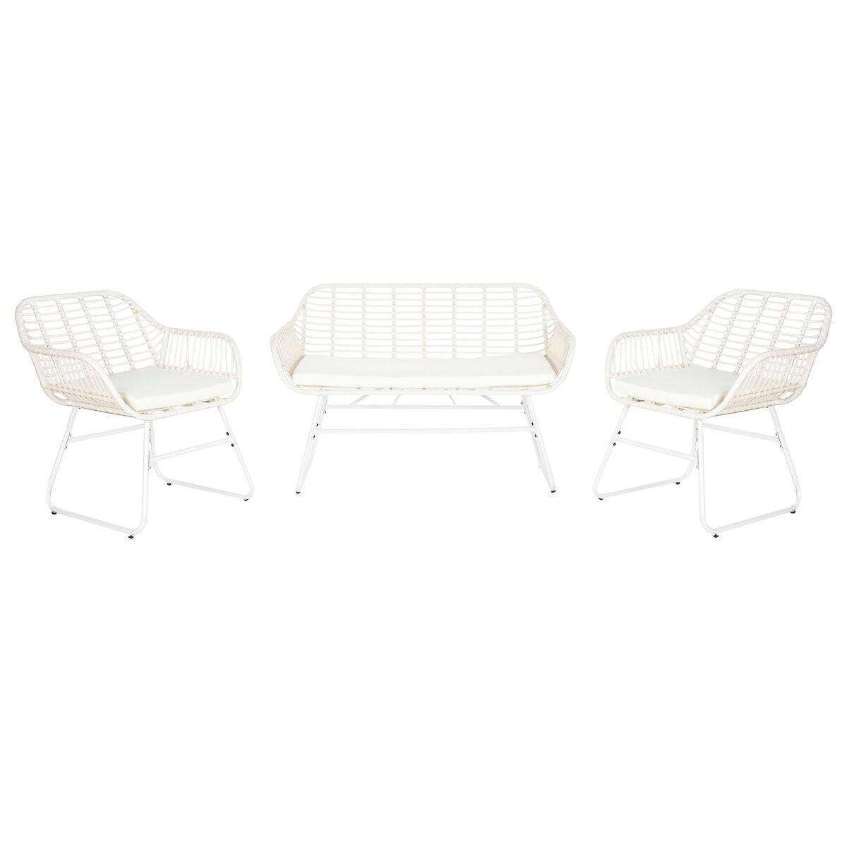 Dkd Home Decor Bank En Tafel Set Dkd Home Decor Metaal Synthetische Rotan 124 X 74 X 84 Cm