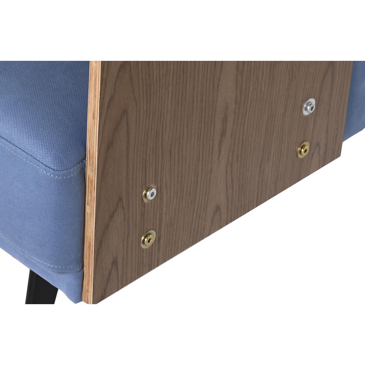 Dkd Home Decor Slaapbank Dkd Home Decor Zwart Blauw Metaal Bruin Polyester Eucalyptushout (203 X 87 X 81 Cm)