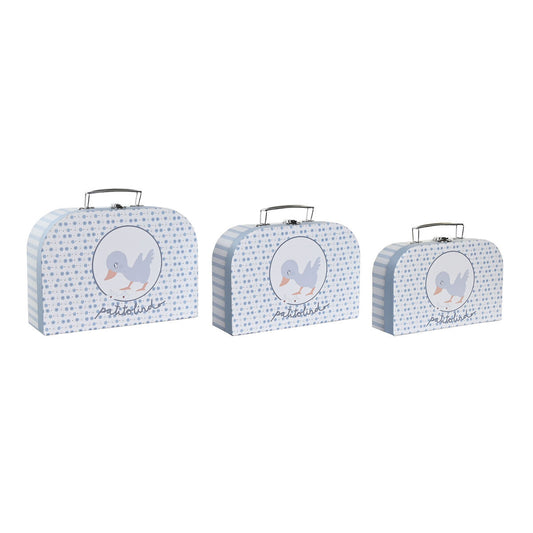 Dkd Home Decor Set Decoratieve Dozen Dkd Home Decor 28 X 9,5 X 20 Cm Blauw Metaal Multicolour Karton