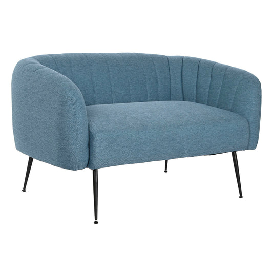 Dkd Home Decor Sofa Dkd Home Decor Blauw Zwart Schuim Hout Metaal Fluweel Scandi 129 X 75 X 73 Cm