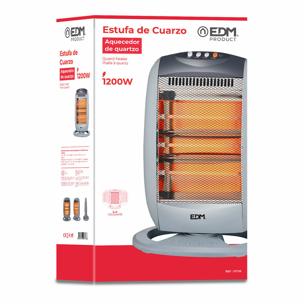 Edm Product Kwarts Kachel Edm 07136 07136 Zwart 1200 W