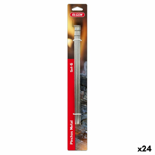 Algon Barbecuespiesset Algon Metaal 6 Onderdelen (24 Stuks) (35 X 2,5 Mm)