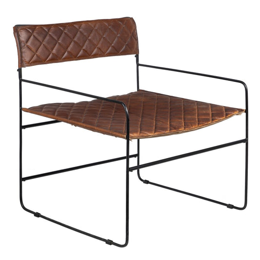 Bigbuy Home Keukenstoel Bruin Zwart Leer Ijzer 76 X 75 X 89 Cm