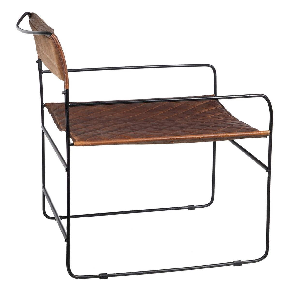 Bigbuy Home Keukenstoel Bruin Zwart Leer Ijzer 76 X 75 X 89 Cm