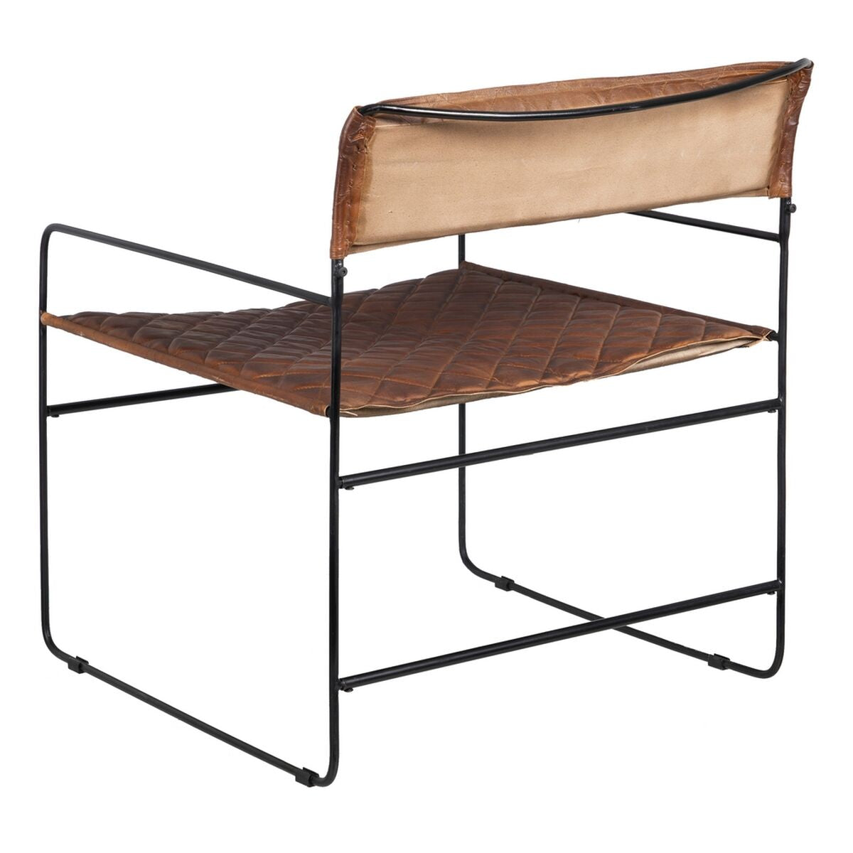 Bigbuy Home Keukenstoel Bruin Zwart Leer Ijzer 76 X 75 X 89 Cm