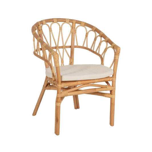 Bigbuy Home Keukenstoel Wit Natuurlijk Rotan 58 X 59 X 78 Cm