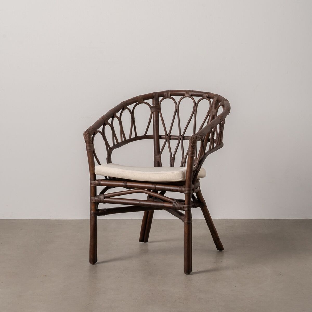 Bigbuy Home Keukenstoel Wit Bruin Rotan 58 X 59 X 78 Cm
