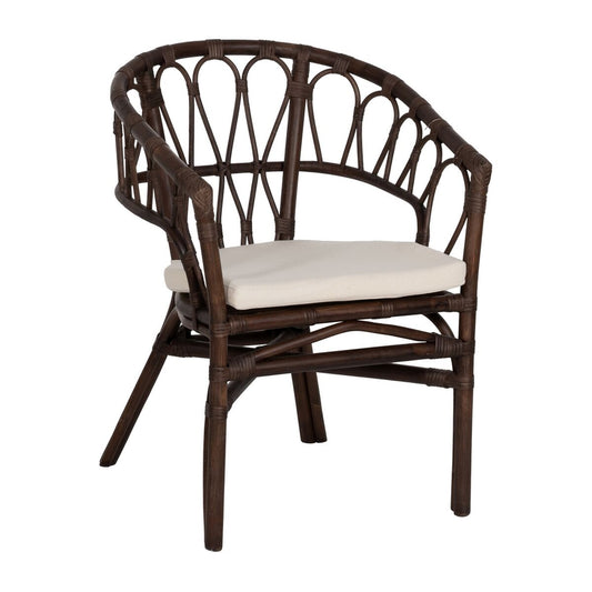 Bigbuy Home Keukenstoel Wit Bruin Rotan 58 X 59 X 78 Cm