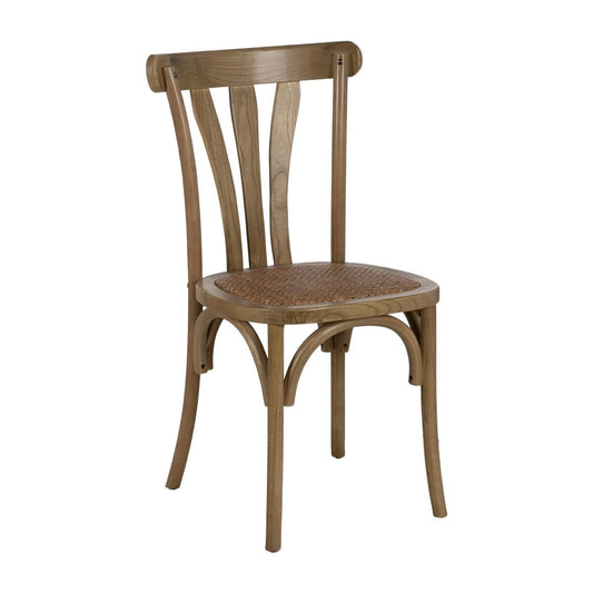 Bigbuy Home Keukenstoel Natuurlijk Rotan Elmhout 48 X 47 X 88,5 Cm