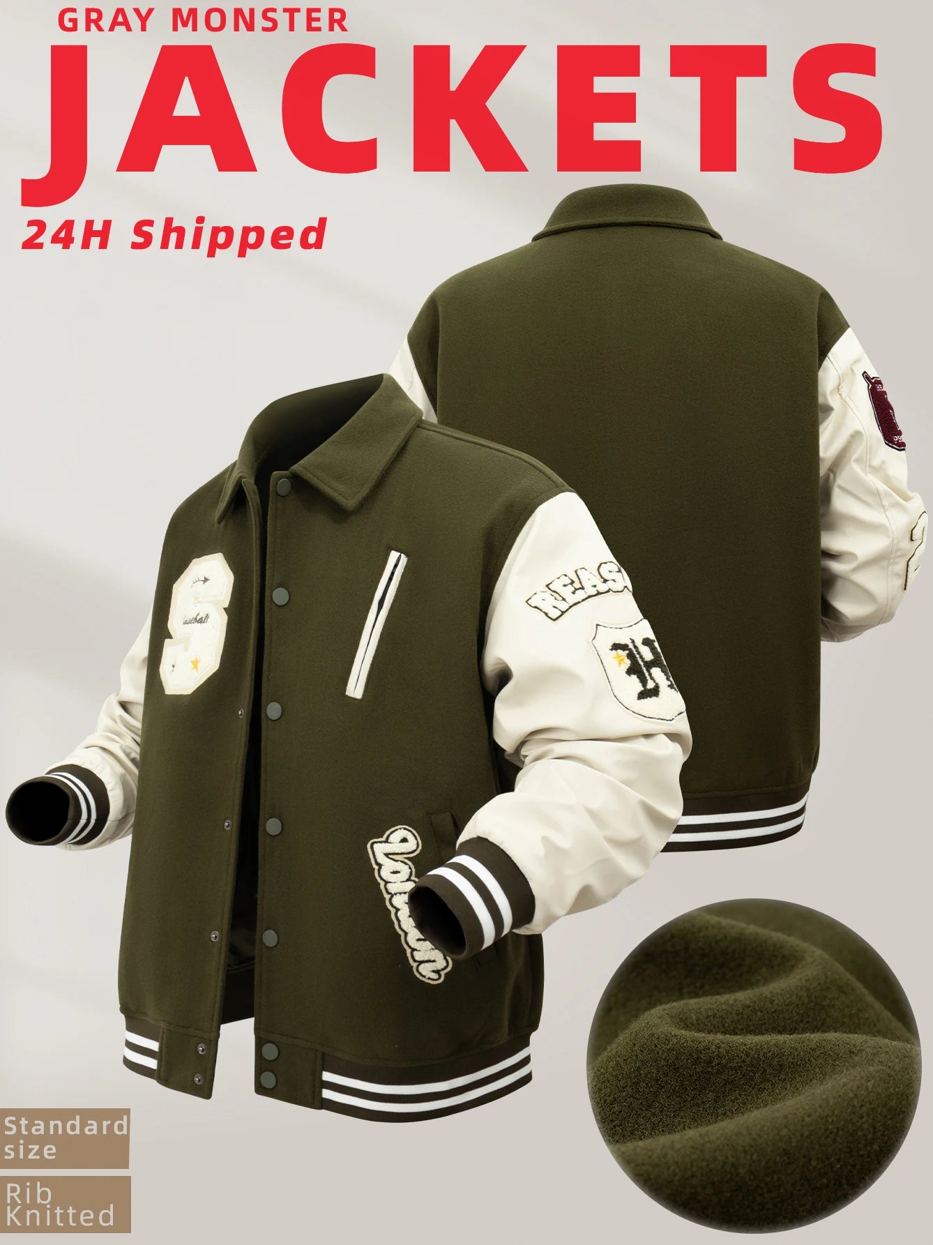 Men's Vintage Turn-down Collar Bomber Jacket