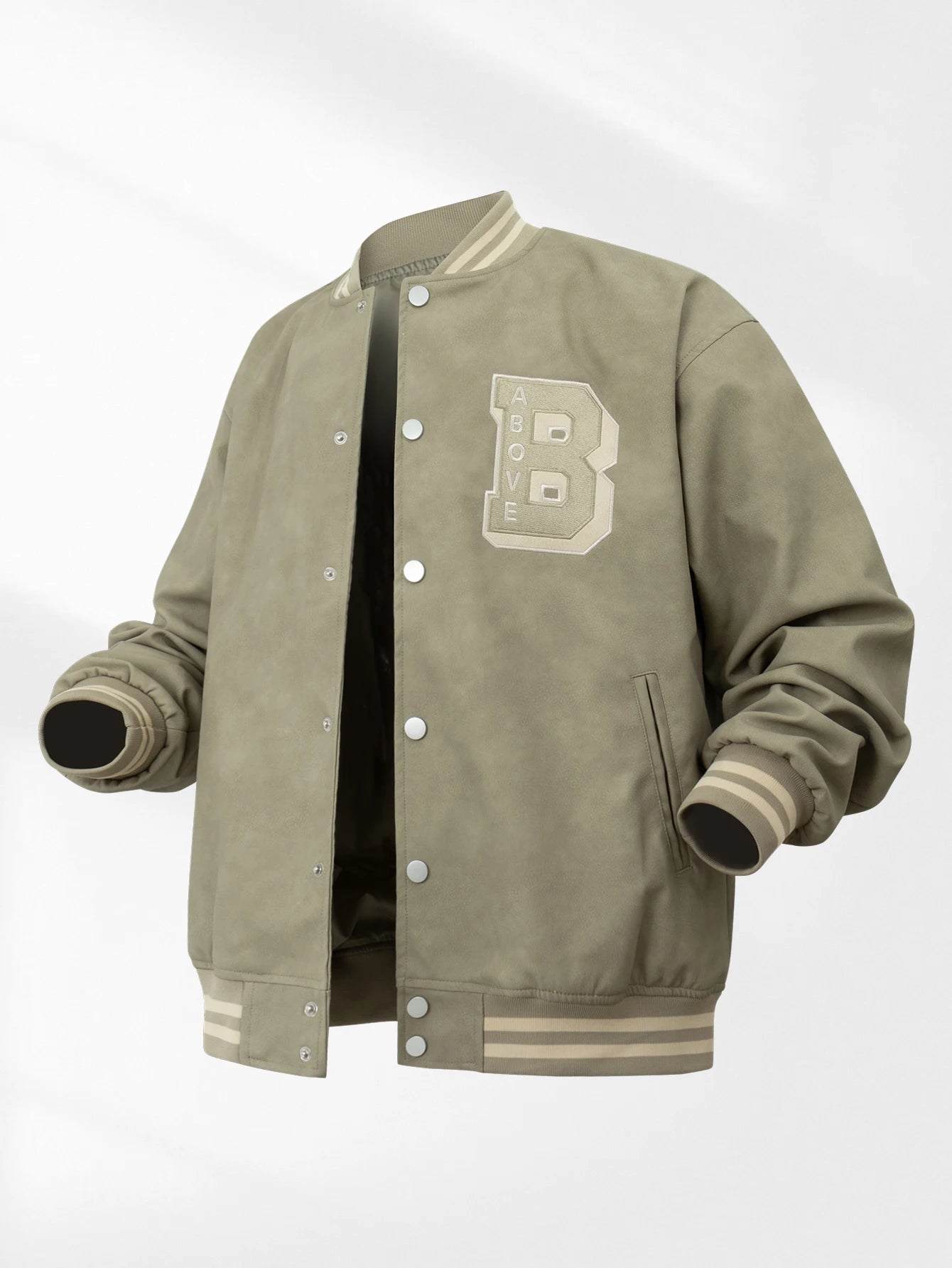 Mens Varsity Baseball Casual Bomber Jacket