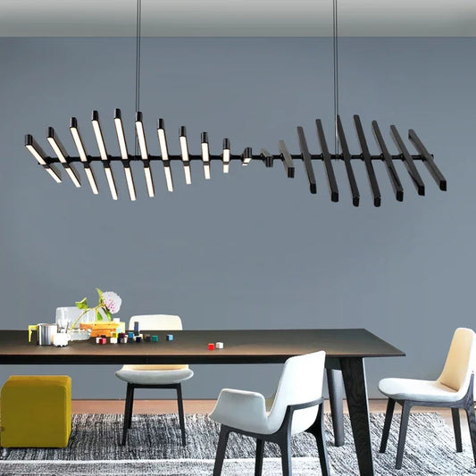 Fishbone Design LED Pendant Light - Dimmable Modern