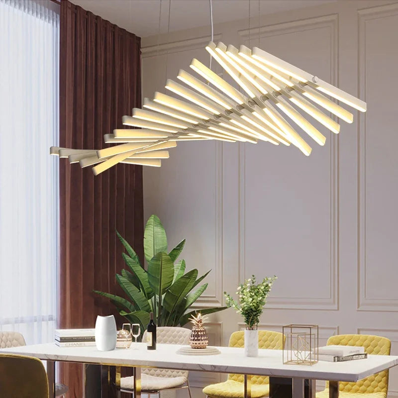 Fishbone Design LED Pendant Light - Dimmable Modern