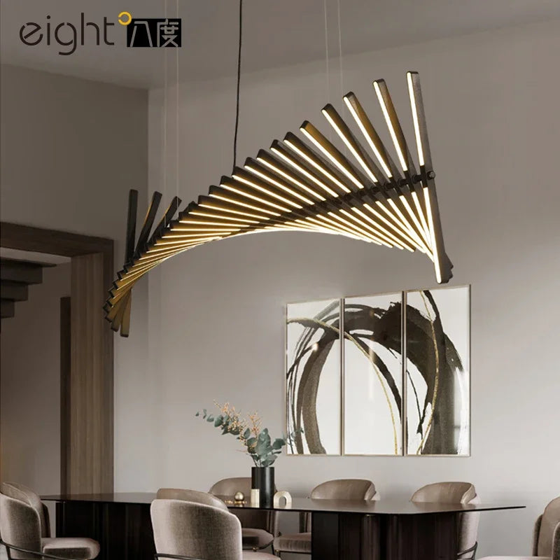 Fishbone Design LED Pendant Light - Dimmable Modern